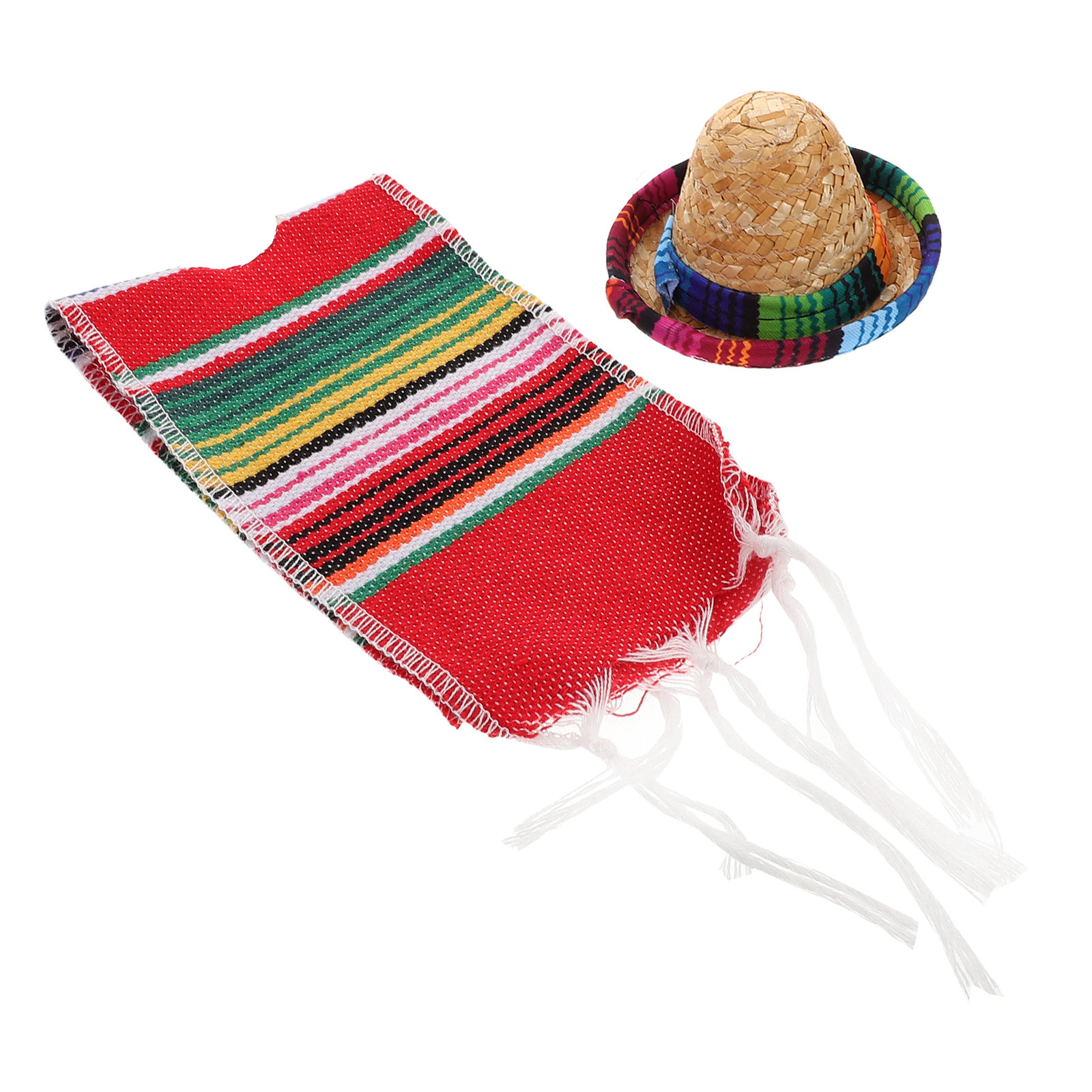Wine Beer Hat - 1 Set mexikanische Fiesta-Flaschen-Dekoration, Mini-Hut, gestreifter